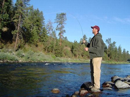 Fly fishing on the Spokane River